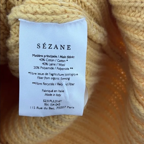 Sezane Lucas Jumper in Yellow Size S - Picture 4 of 5